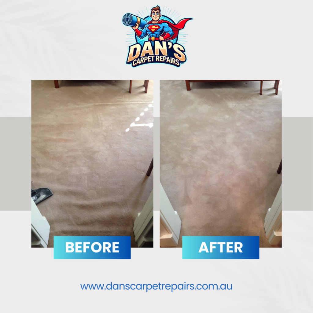 Carpet repair gallery image from Dan's Carpet Repairs Shopify site